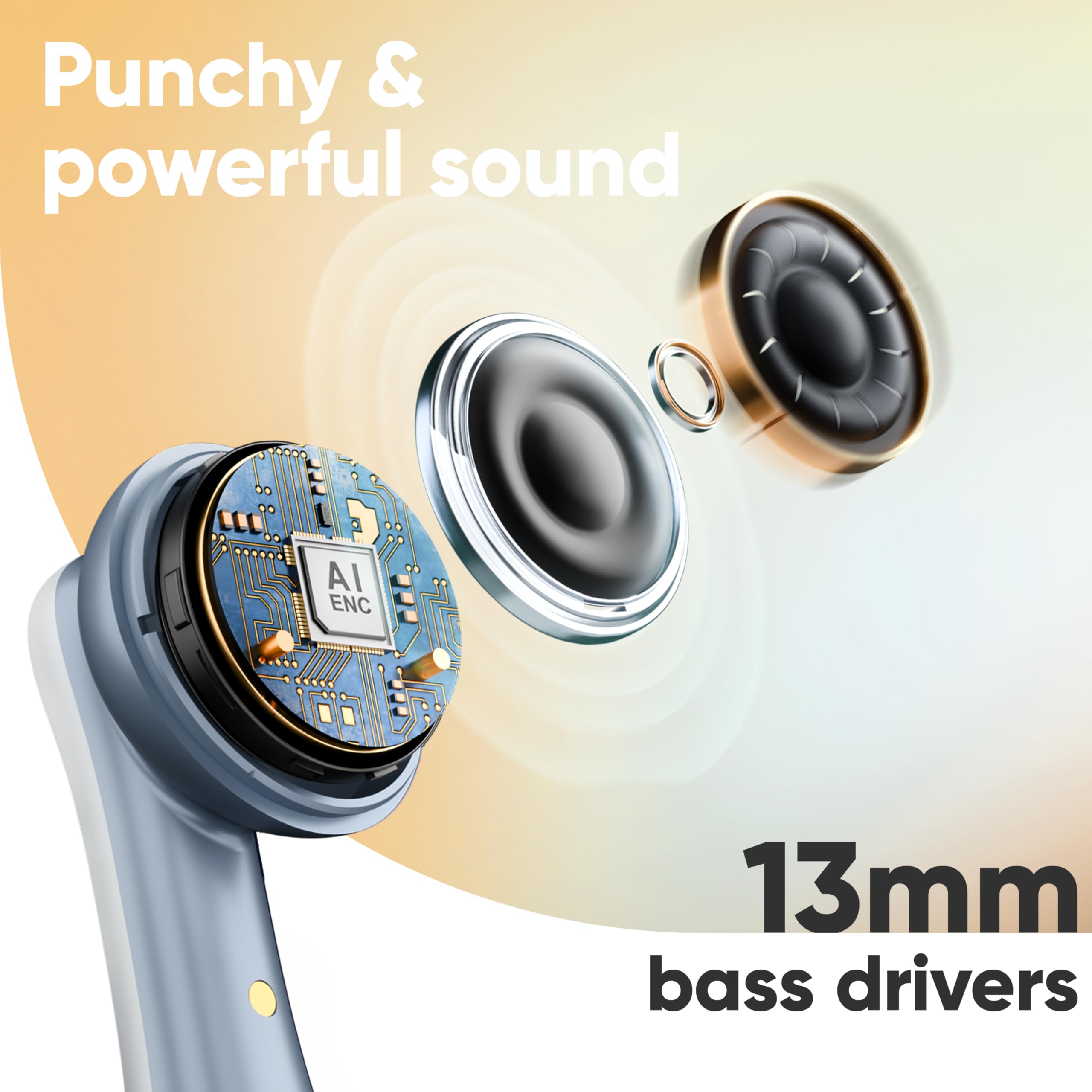 Mivi DuoPods Marathon Earbuds [New Launch], 70 Hours Playtime, AI-ENC for HD Calls, 13mm Drivers, IPX 4.0, BT v5.3, Made in India True Wireless Bluetooth Ear Buds image 3