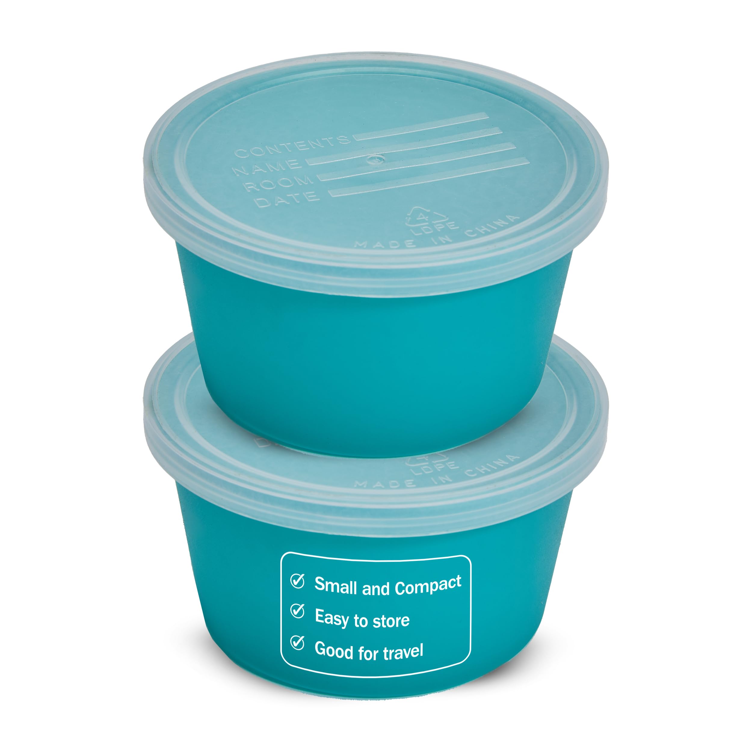 Denture Cup with Lid - Pack of 2 Denture Cases - Retainer and False Teeth Container Bath for Travel, Nursing Home, and Hospital Use