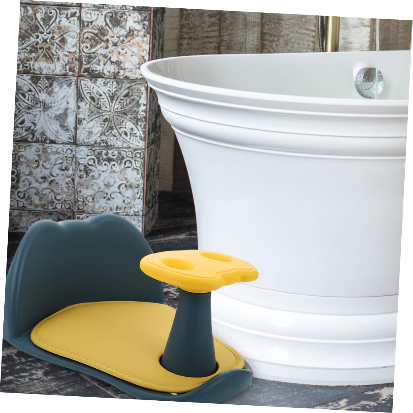 VANZACK 1stück Junge Mädchen Badewannensitz Mit Rückenlehne Rutschfest Und Bequem Für Sichere Babybäder Der Badewanne Für Neugeborene Und Kleinkinder Mit Anti-rutsch-matte