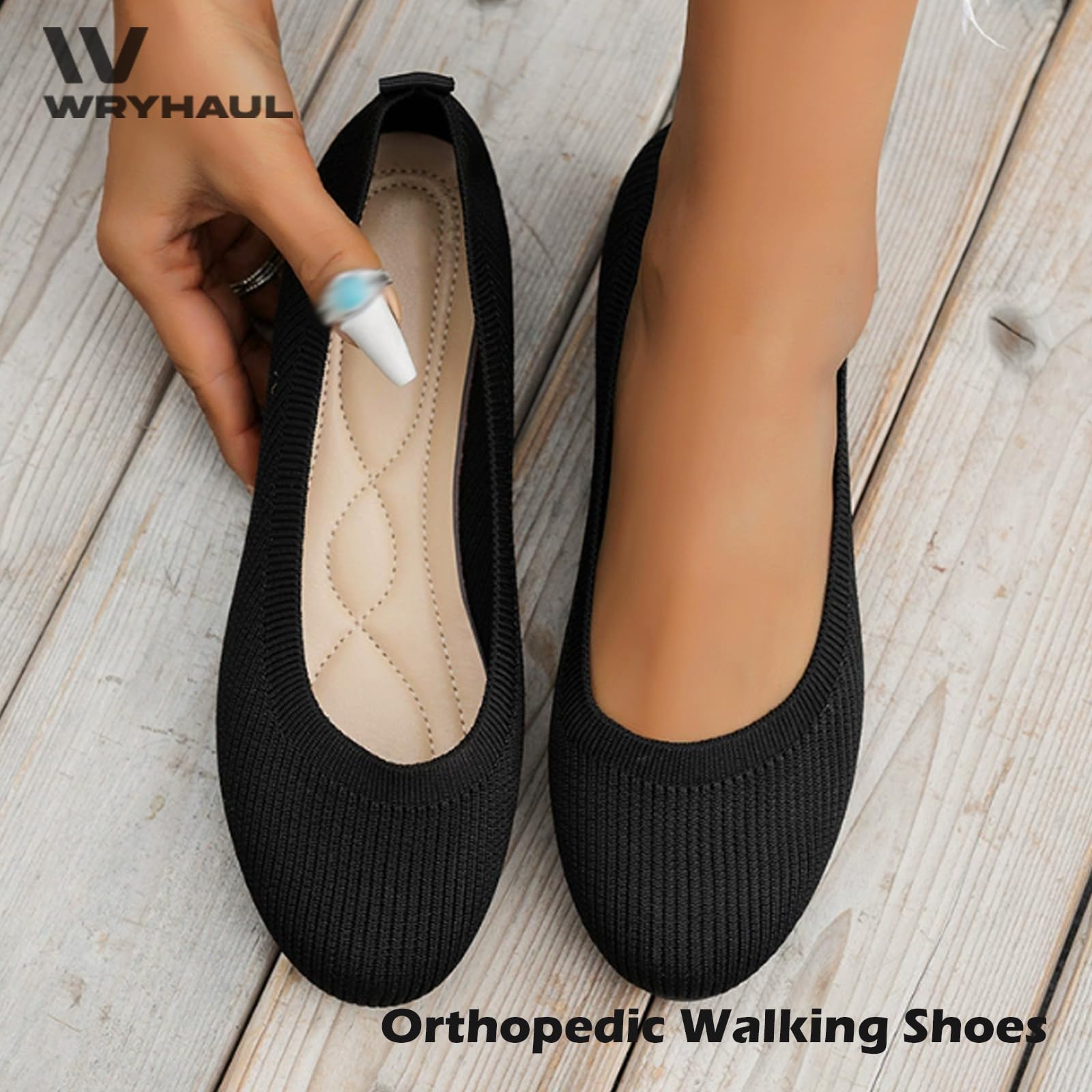 Deviseclue Scarpe, Donne Confortevole Traspirante Slip On Arco Supporto Antiscivolo Scarpe Casual, Scarpe da Passeggio Ortopediche Punta Rotonda Scarpe Basse, Abito Scarpe