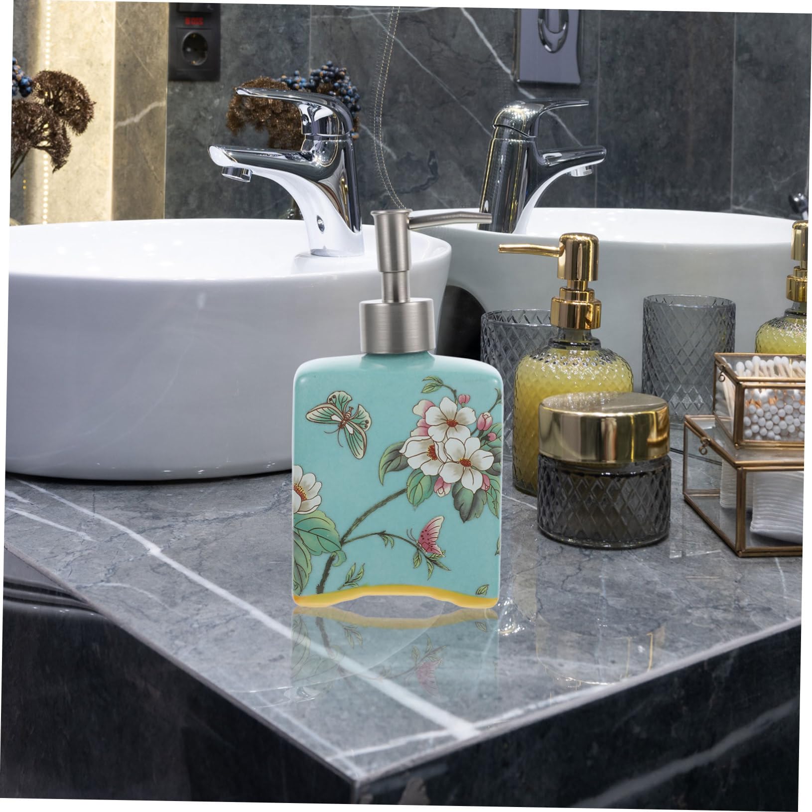 Dispensador de Jabón Recargable de Cerámica 410ml para Baño