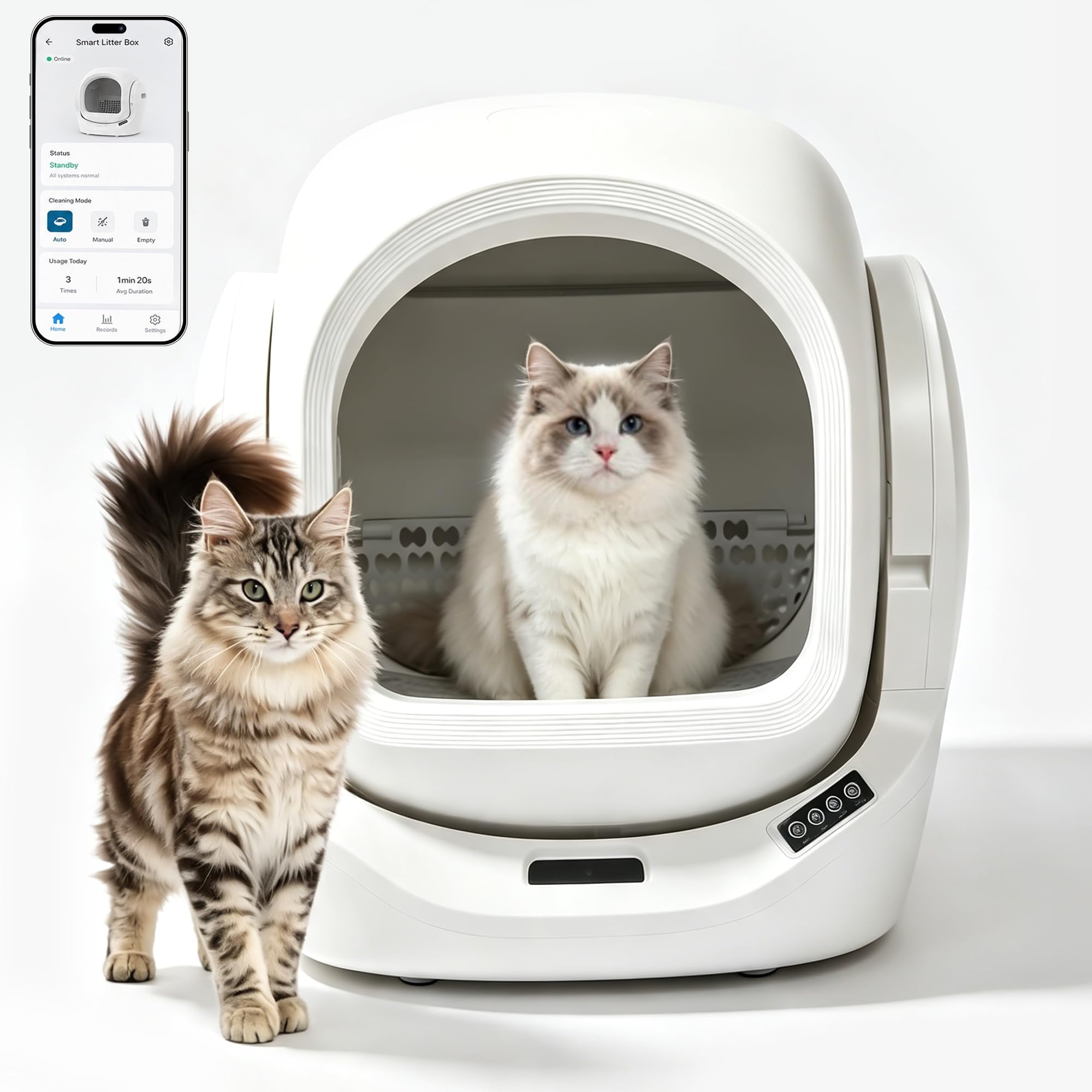 Lettiera Gatto Autopulente, Lettiera Automatica, Capacità 89 Litri