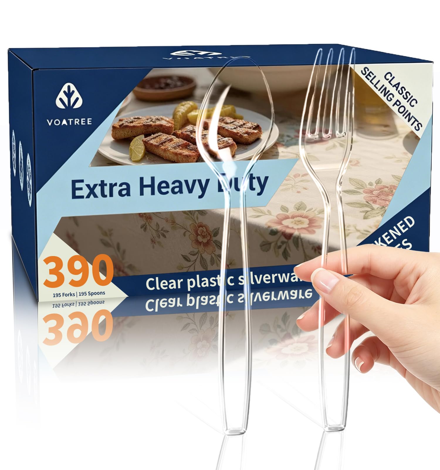 Heavy Duty Forks & Spoons - 390 Pack -1
