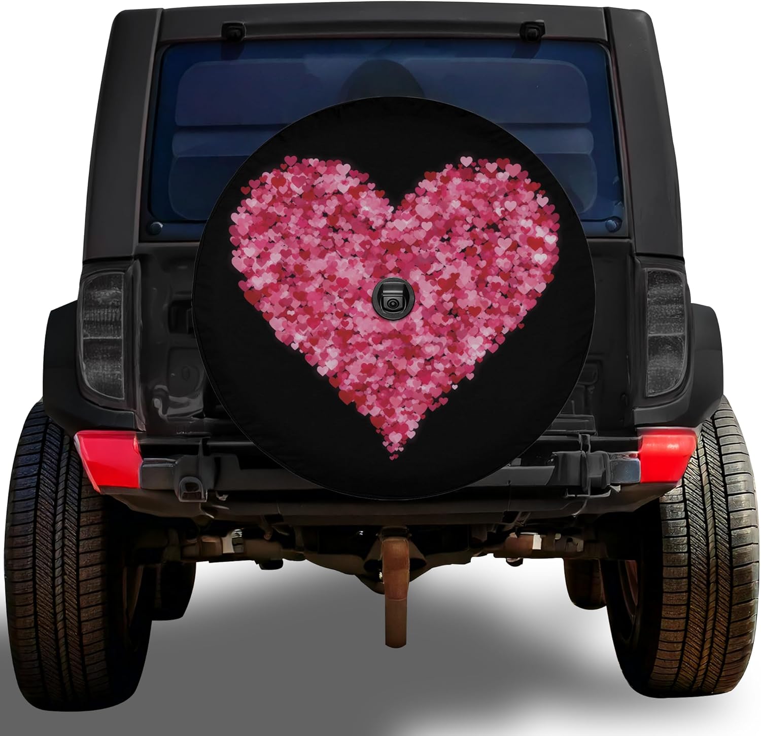 ThangPham Shop Valentine’s Day Heart Spare Tire Cover with/Without Backup Camera Hole – Romantic Love Theme Tire Cover (Style 2)