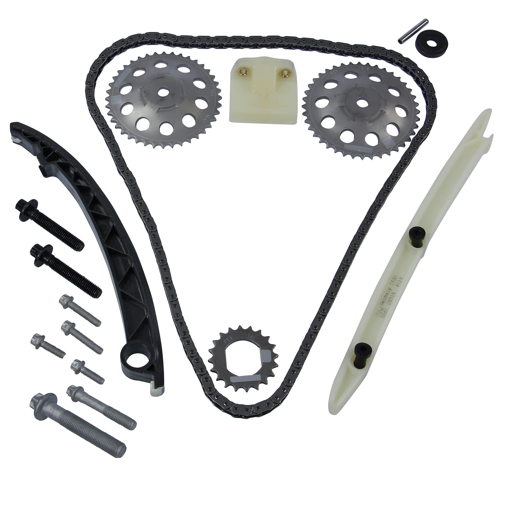 febi bilstein 33082 kit catena distribuzione per albero a camme, con guide di scorrimento e tendicatena, 1 unità