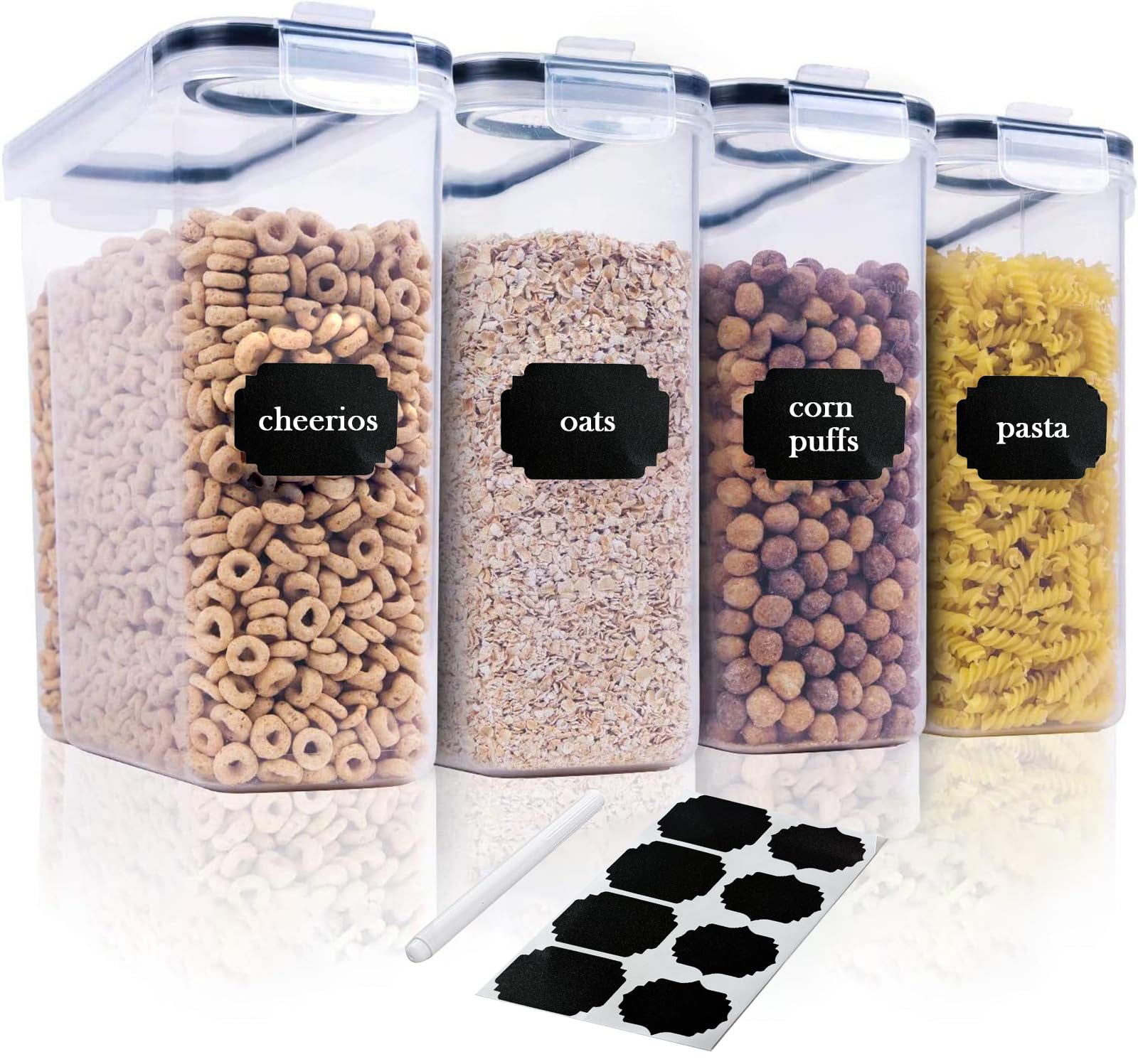 SiHuiTu Food Storage Container Pack Of 4 | Airtight Food Storage Container with lid | Kitchen storage & Food Container Set | Cereal Food Storage Containers for Sugar,Flour & Dry Food