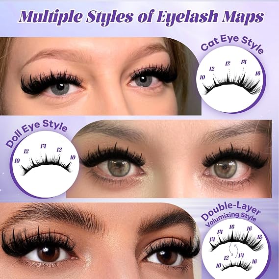 B&Q Manga Lash Clusters with Spikes Salon Volume Wet-Look Individual Lashes