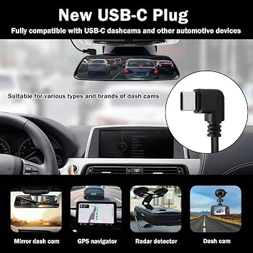 Dash Cam Hardwire Kit USB C to OBD Power Cable for Dash Camera Cars GPS Hard Wiring Kit 12V-24V to 5V with LCD Display Parking ACC Mode 3 Stage Low Voltage Protection 24 Hours Surveillance