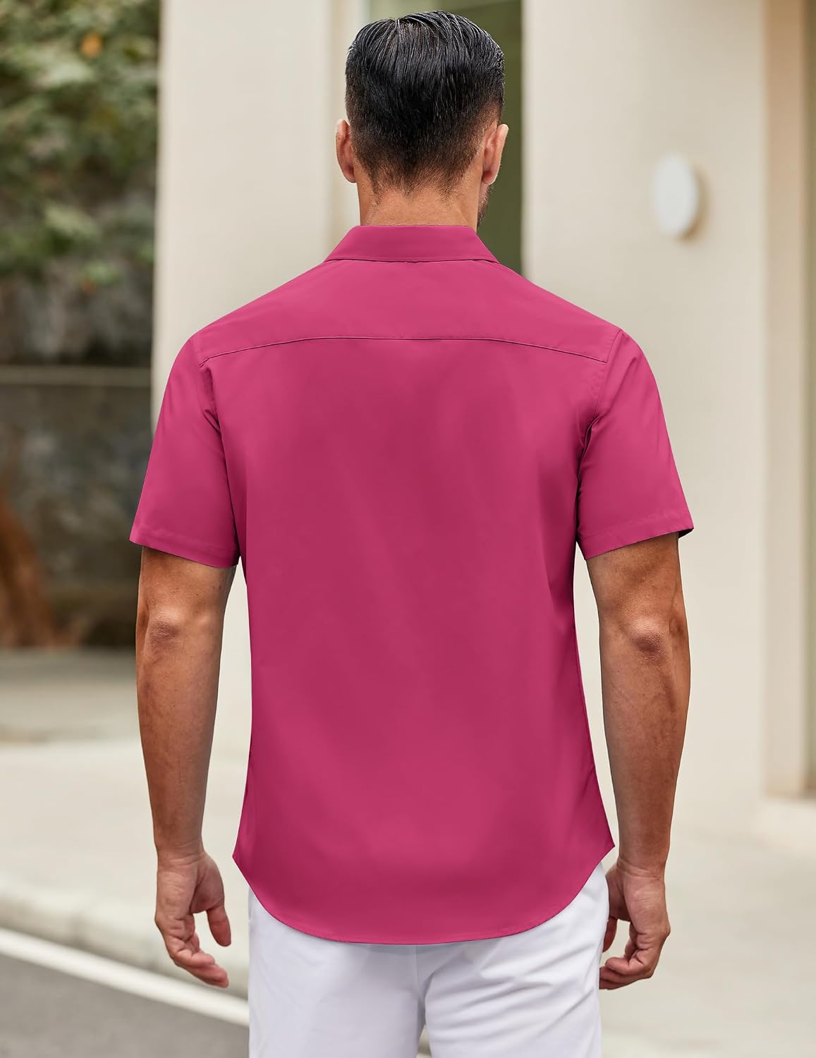 COOFANDY Mens Short Sleeve Casual Button Down Shirts Summer Untucked Dress Shirts with Pocket