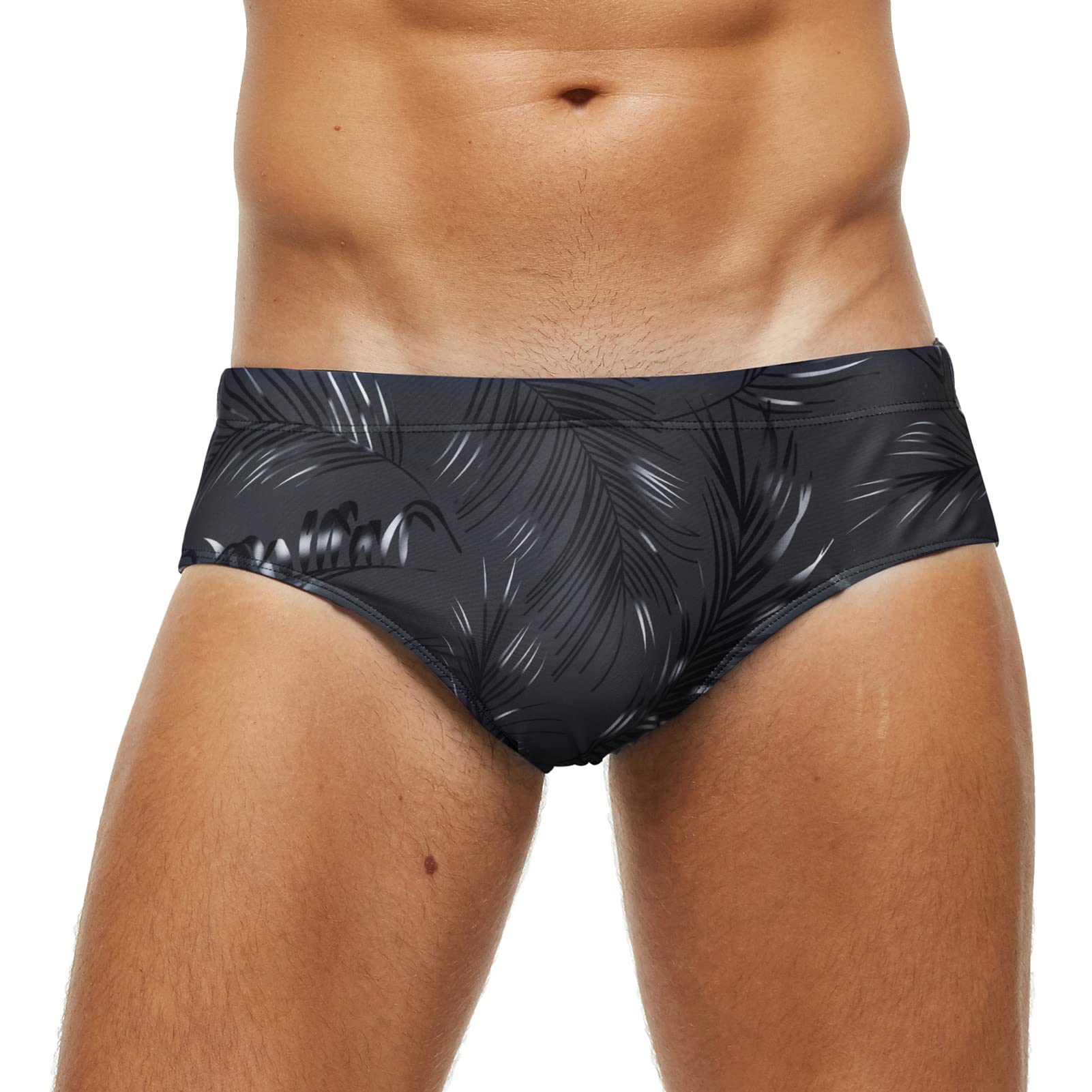 AIEOE Bañadores para Hombres Slips Pantalones Cortos de Natación Traje de Baño Cortos Hombres Elástica Relleno con Almohadilla Extraíble para Verano Playa Viaje - M - 2XL