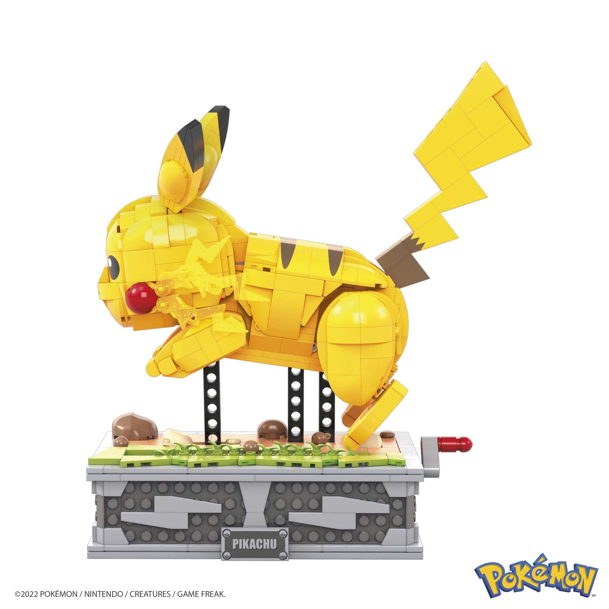MEGA Pokémon Pikachu do ustawiania, zestaw konstrukcyjny premium z 1092 elementami oraz ruchomymi częściami, do ustawiania w różnych pozach, zestaw prezentowy dla kolekcjonerów, HGC23