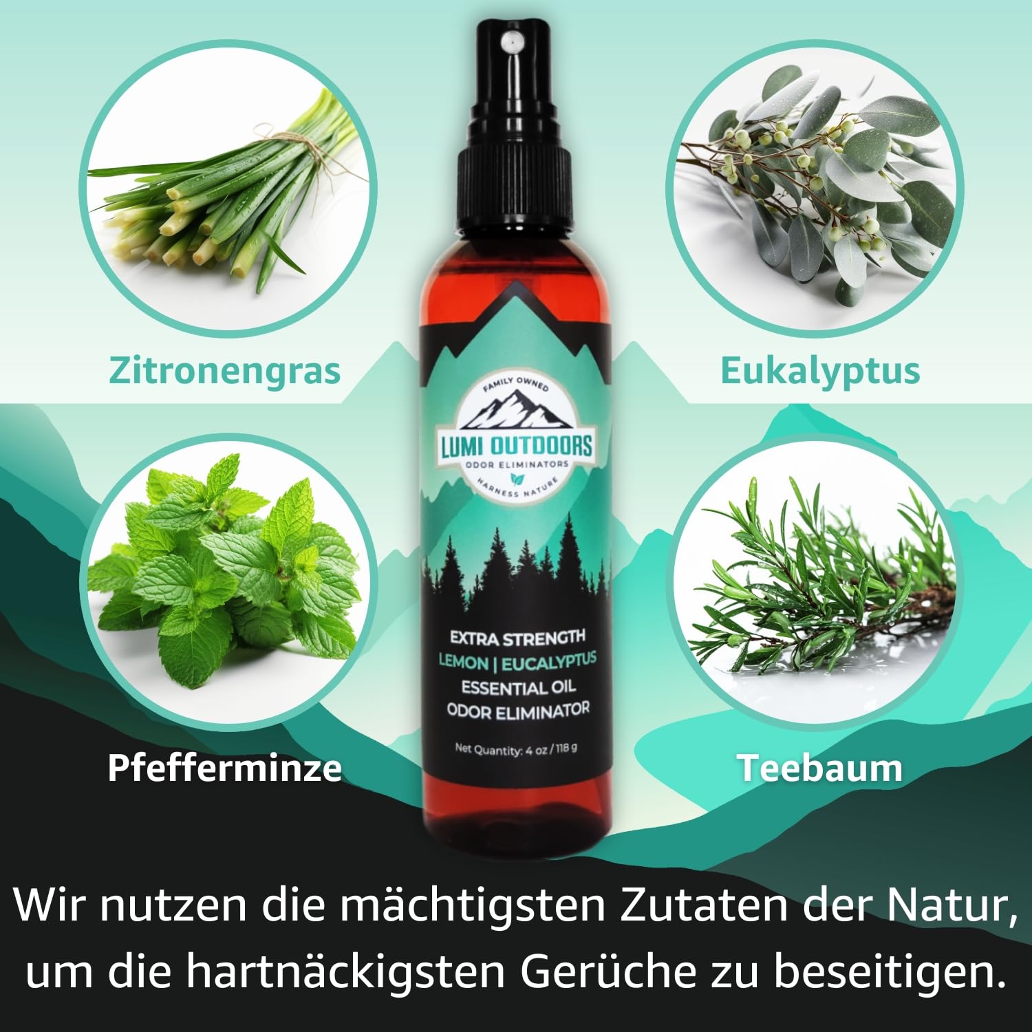 Schuhdeo-Spray & Geruchsbeseitiger - Natürliches Schuhspray gegen Geruch - 3er Pack mit Düften: Zitrone Eukalyptus, Zitrus Tee Tree, Lavendel Tee Tree