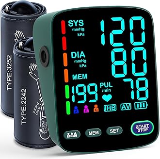 Blood Pressure Monitor,2 Cuff Sizes Automatic Upper Arm Blood Pressure Machine,9-17'' & 13-21'' Extra Large Blood Pressure Cuff Large LED Backlit Screen-3 User Mode/USB Cable and 4 AAA Batteries
