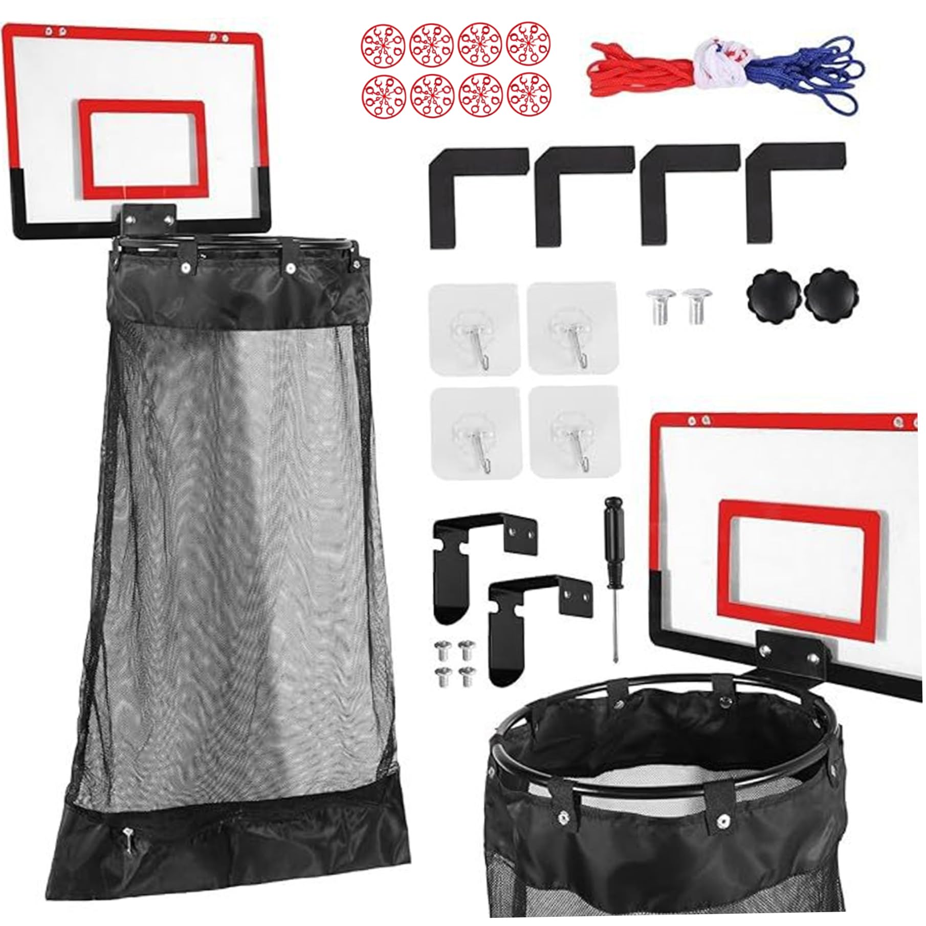 Panier à linge de basket-ball, panier à linge suspendu la porte pour chambre de garçon, chambre coucher, salle bain (style 2)