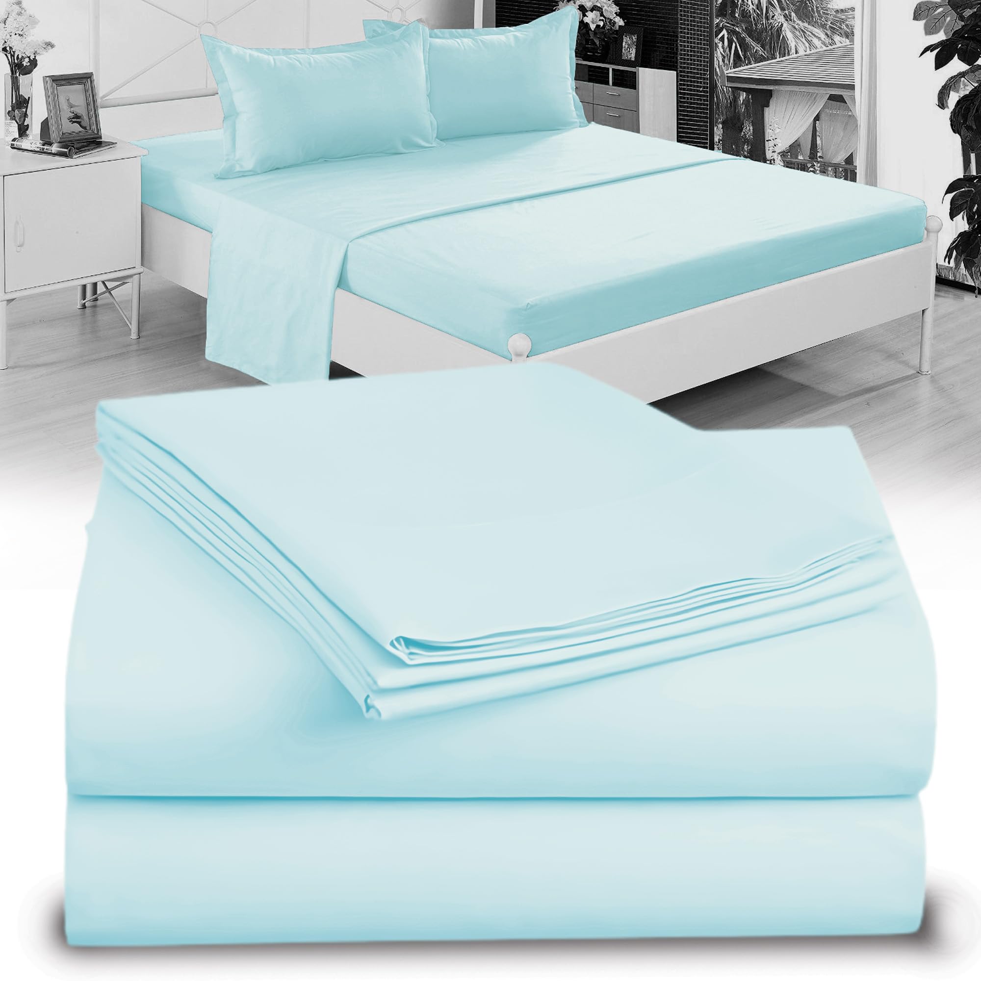 Twin XL 100% Microfiber Double Brushed Sheet Set - Extra-Soft & Wrinkle-Free - 15" Deep Pockets, 39" x 80" - Ideal for Dorms, Hospitals & Split King