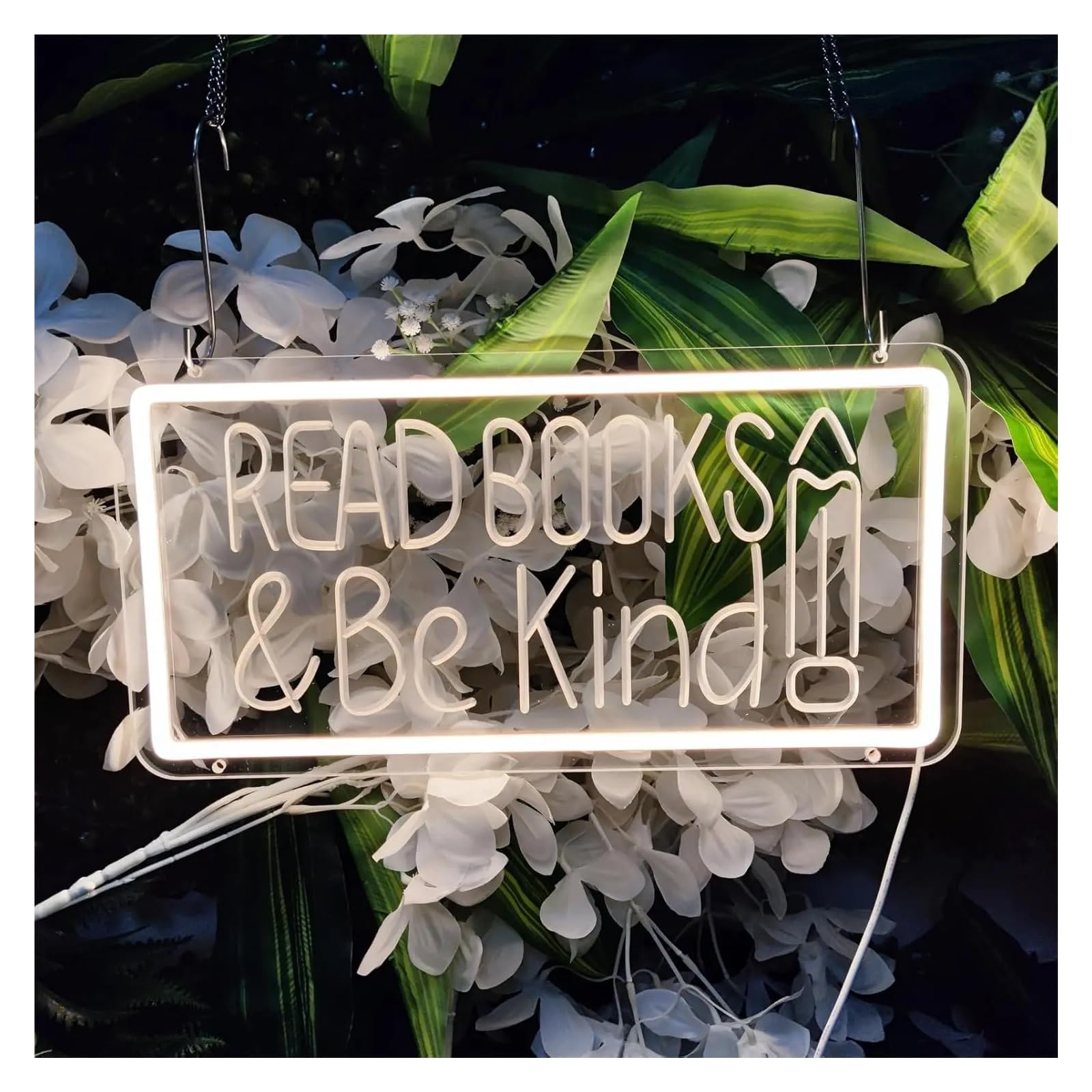 Insegna al Neon Read Books And Be Kind Insegna Al Neon A Dimmerabile Con Alimentazione USB Per Studenti Aule Librerie Biblioteche Sala Studio 39.12cmx19.81cm