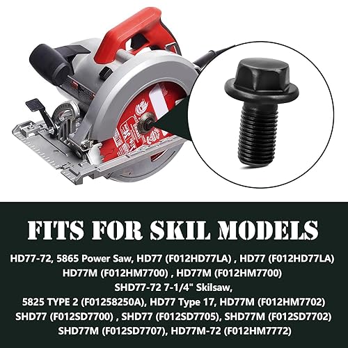 Miniatura 3 de 2610000050 Tornillo de tuerca de hoja, reemplazo de sierra circular para Skil Blade Bolt HD77, HD77-72, HD77M, SHD77, Bosch 1677M, 1677MDT