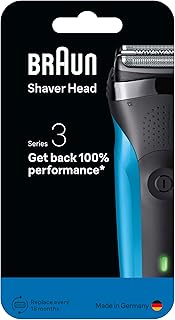 Braun Series 3 Electric Shaver Shaving Head 21B - Original Replacement Shaver Part and Razor Accessories - Made in Germany, Compatible with All Braun Series 3 Razors - Black
