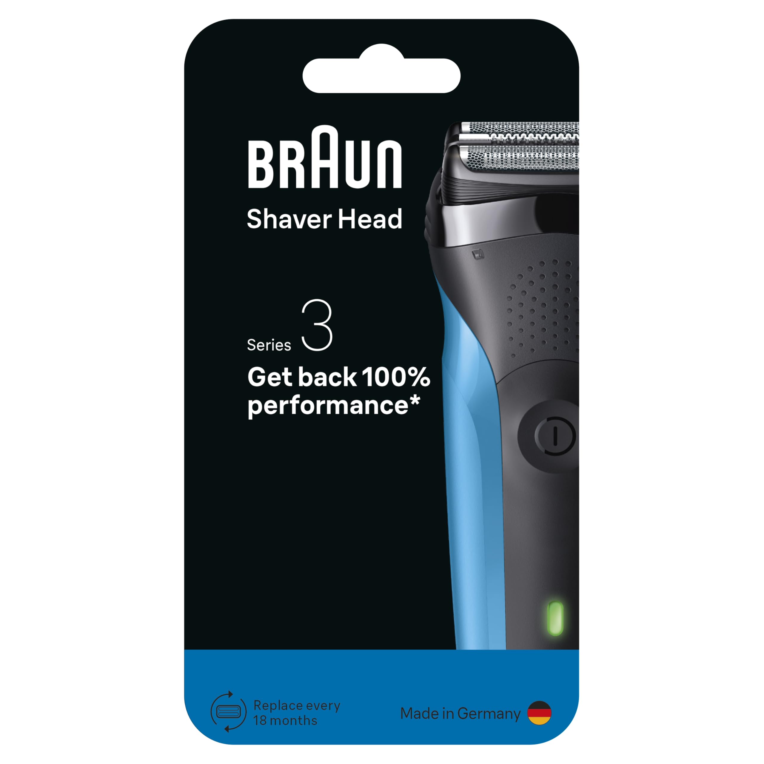 Braun Series 3 Electric Shaver Shaving Head 21B - Original Replacement Shaver Part and Razor Accessories - Made in Germany, Compatible with All Braun Series 3 Razors - Black