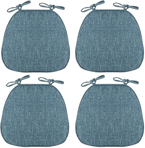 Miniatura 16 de ETULLE Cojines de silla para sillas de comedor, paquete de 2/4/6, almohadillas gruesas para sillas con lazos antideslizantes en forma de U, 16.1 x