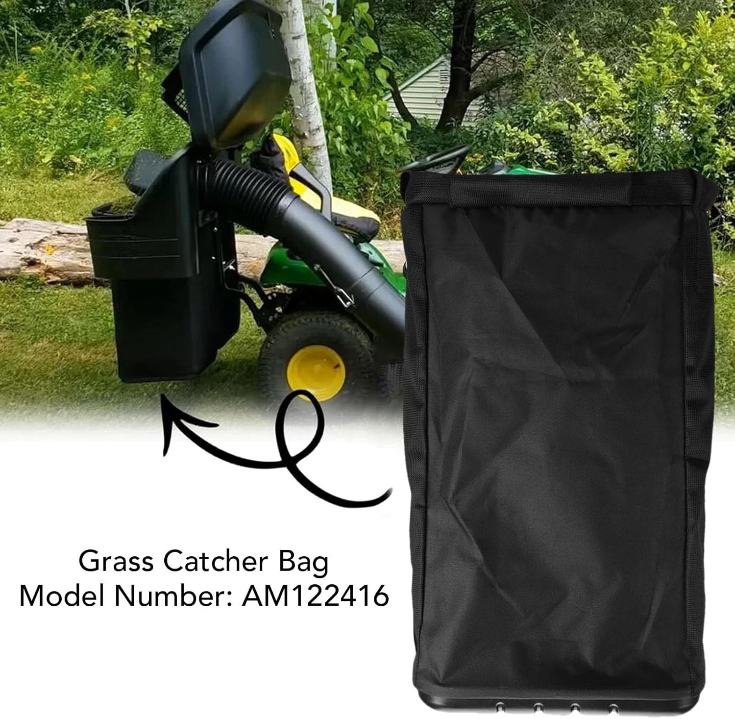 Haofy 2pcs Grass Bag, Lawn Tractors with Hard Shell Reinforced Bottom and Convenient Handle for Grass Clippings and Leaves Collection