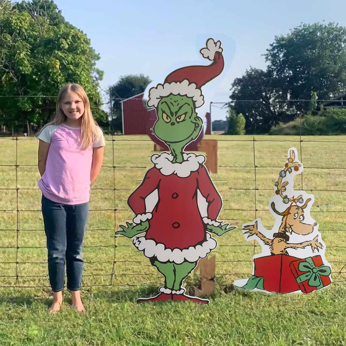 Christmas Decorations:Christmas Yard Decorations Signs LEFT Facing Christmas Yard Signs + Max Dog 2 Piece COMBO Yard decorations for Home Lawn Pathway Walkway Christmas Themed Party