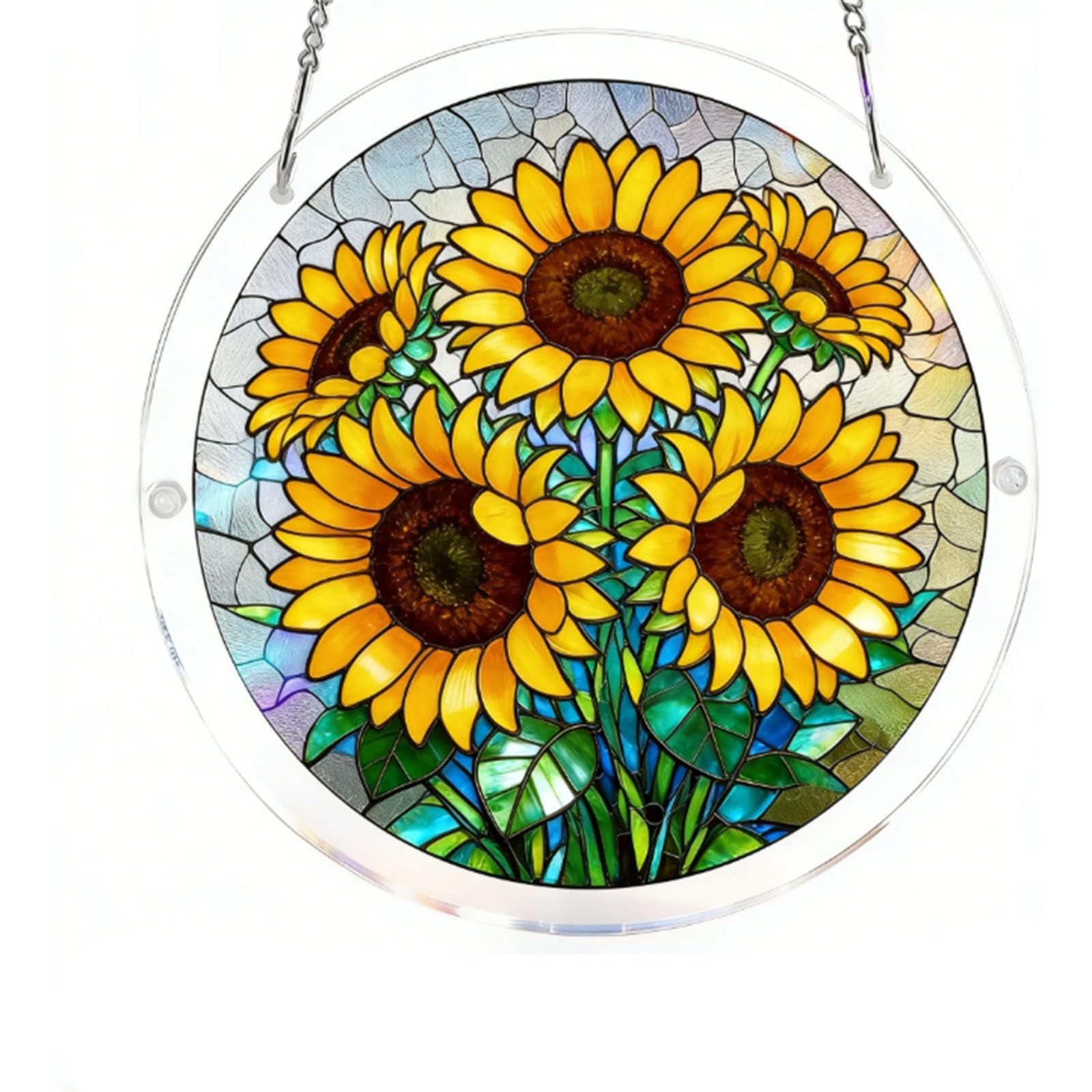 Acrylic Jigsaw Puzzle Suncatcher, 7.4in/19cm Acrylic Suncatcher Puzzle, Suncatcher Puzzle Kit, for Doors Garden and Window Hanging&Birthday Gift (O) - 5