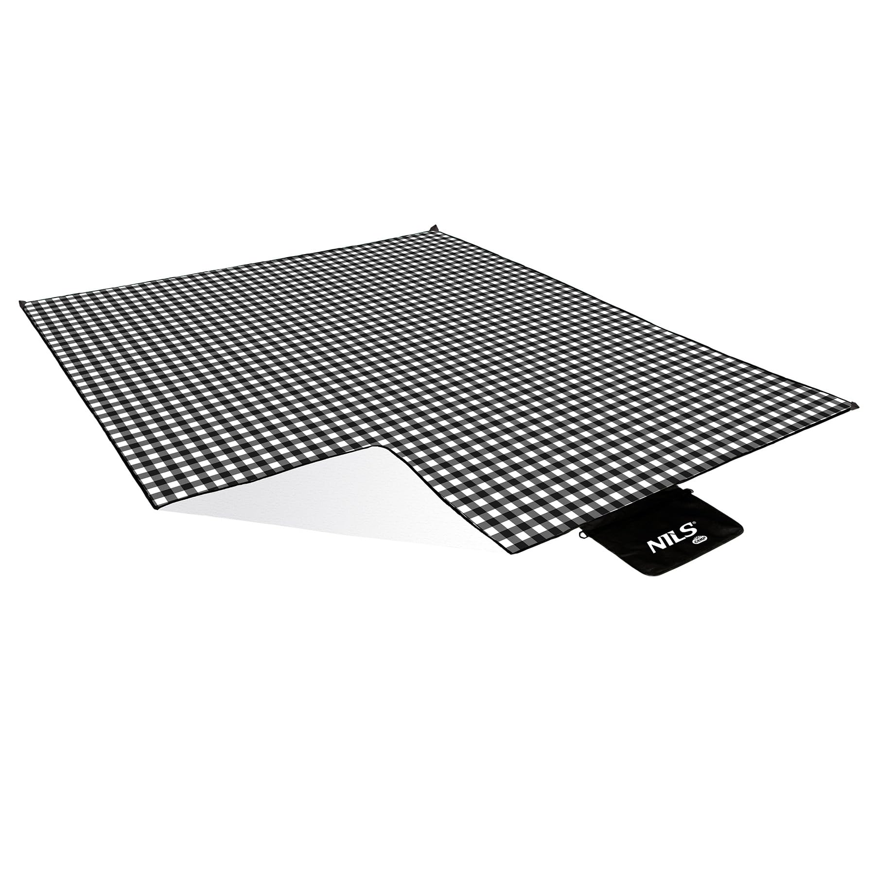 NILS NC2310 Couverture Picnic Camp Noir et Blanc 300 x 200 cm