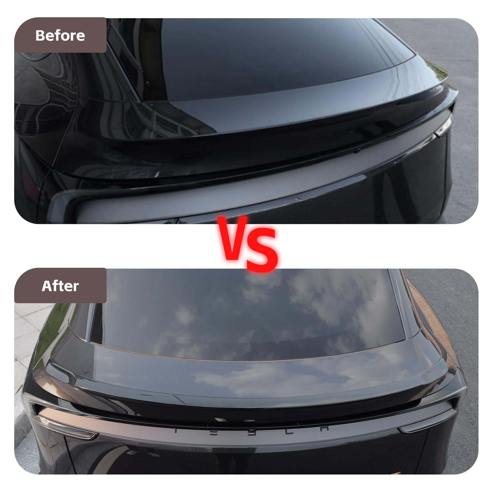 TOPABYTE Aileron pour Tesla Model Y Juniper 2025 2026 Accessoires de la Série Launch Series Original Becquet Arrière Spoiler (Noir Brillant)