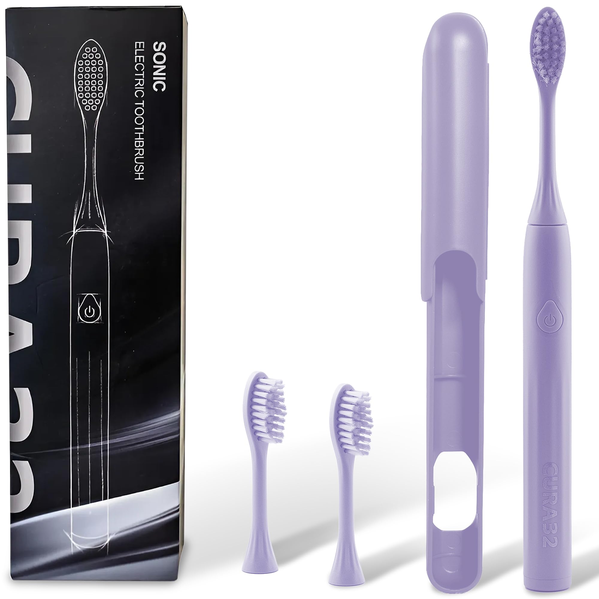Electric Toothbrush - Waterproof Ultrasonic Toothbrush with 37500 VPM High-Frequency Vibrations, Soft Dupont Bristles &amp; 2-Min Timer - Deep Cleaning for Teeth and Gums (Purple)