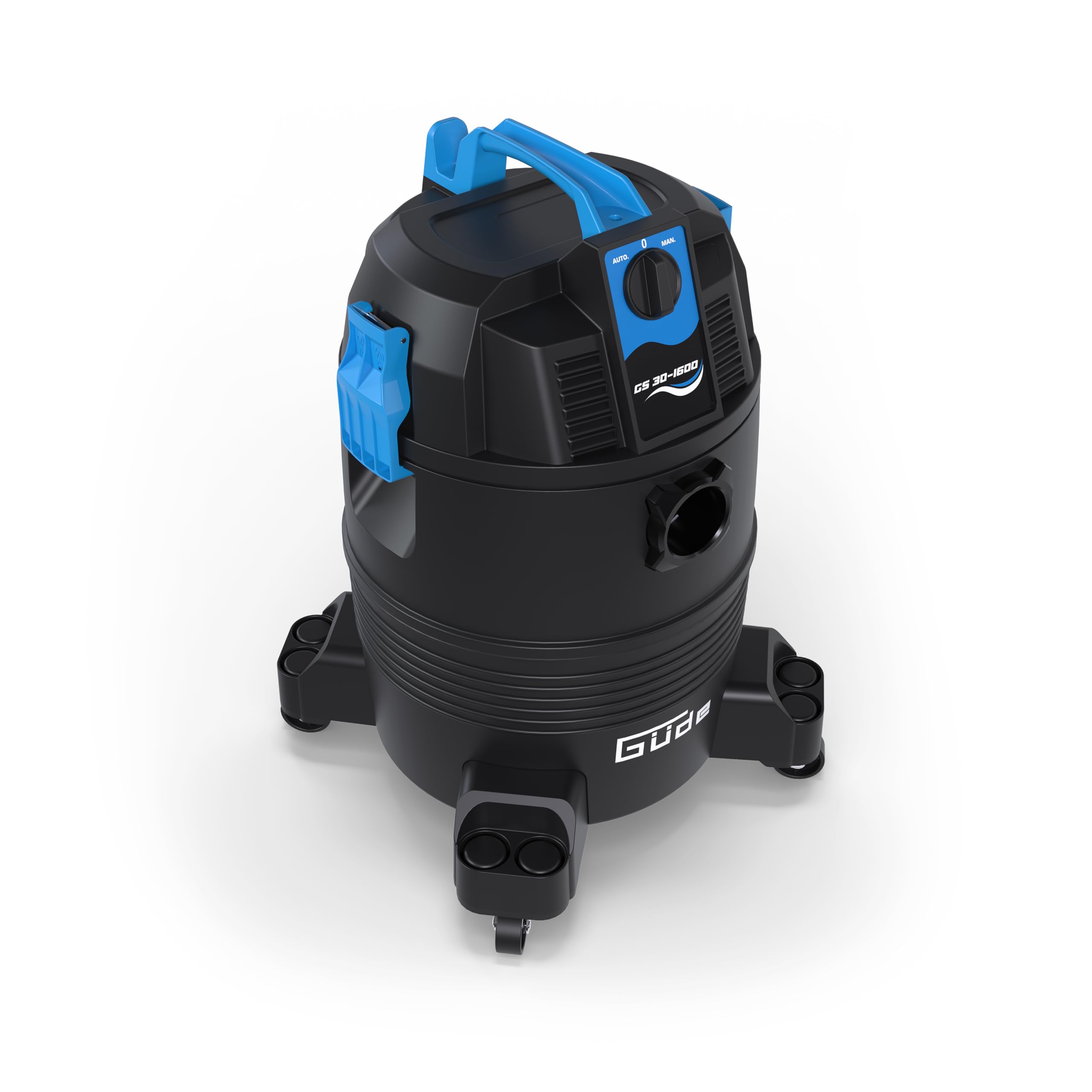 Güde GS 30-1600 3 in 1 Schlammsauger – 230 Volt, 1600 Watt, 180 Millibar Unterdruck, 30 Liter Behälter, 4 Meter Saugschlauch, Saugrohr, Kombidüse, Fugendüse, Teichbürste, für Teich- und Poolreinigung
