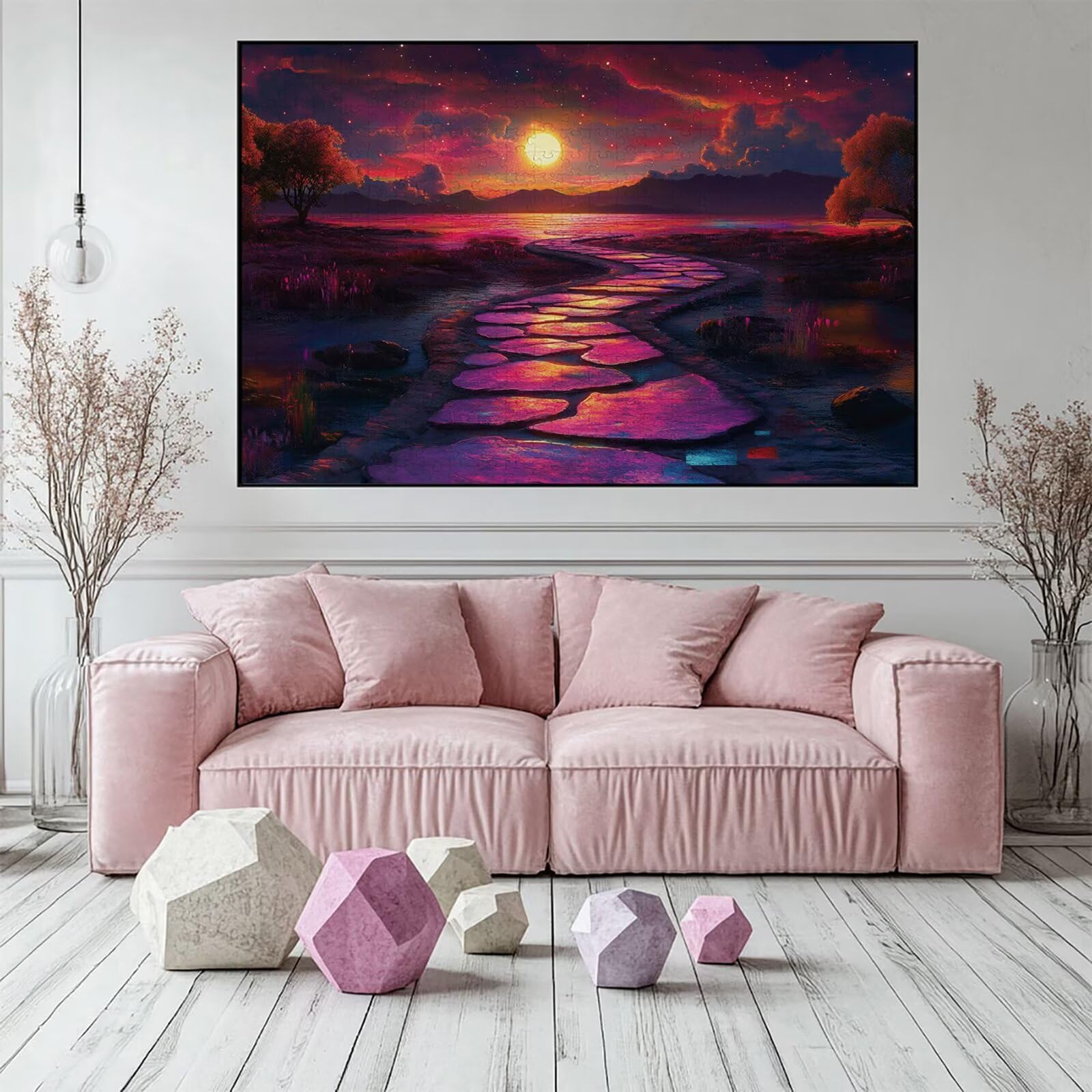 Puzzle 5000 elementów Księżyc Jezioro dla dorosłych 156 x 105 cm Unikalne Rzemiosło Klasyczne 3D Drewniana układanka do rodzinnych gier aktywności, układanka do samodzielnego wykonania nawet do