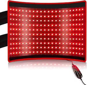 BestQool Red Light Therapy for Body, Dual Chip 660nm 850nm Red Near Infrared Light with Timer, Large Pads Belt Wearable Wrap, Infrared Light Therapy for Muscle Back Waist Pain. 43W