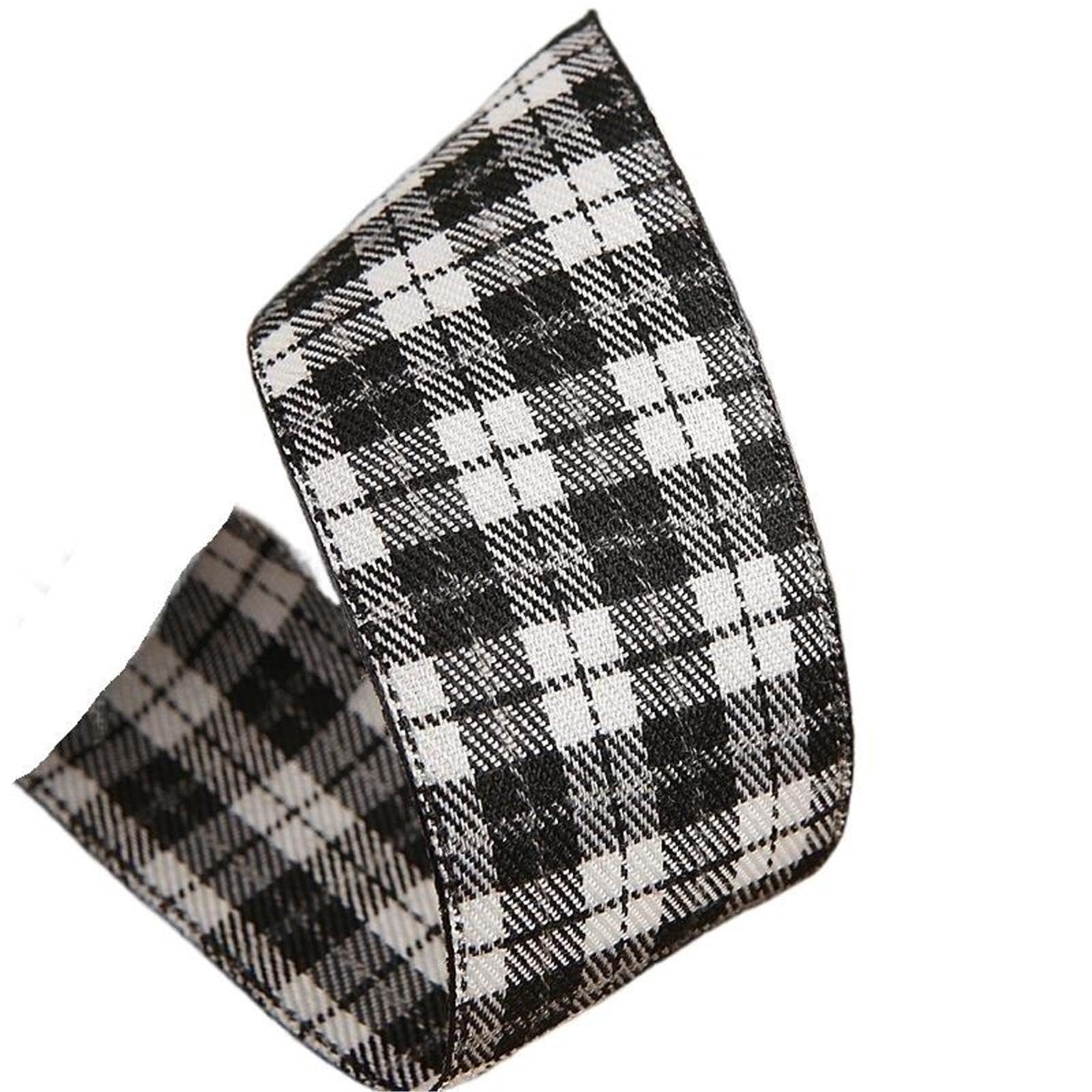 WNBFTTK Nastro Quadretti Nastro a Fascia Scozzese Bicolore da 19 Metri