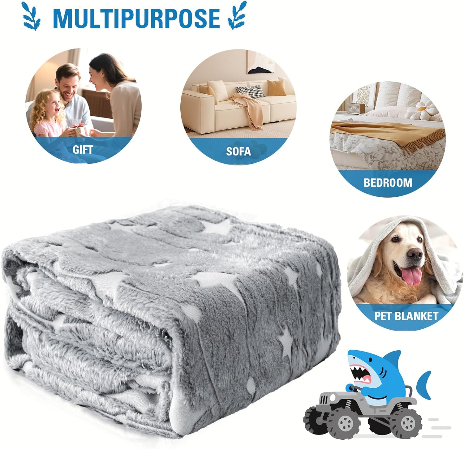 Glow in The Dark Star Blanket for Women/Girls, Star Gifts for Kids 3-12, Soft Blankets for Girls 40"x60" - Image 7