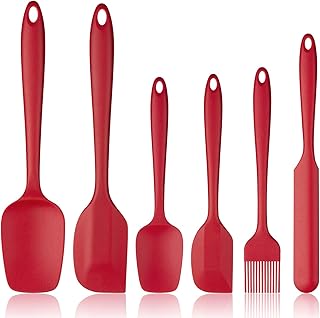 G.a HOMEFAVOR Spatule de Silicone de Cusine Kit, Lot de 6 Spatule Patisserie en Silicone Ustensiles de Cuisine Antiadhésifs pour Cuisine et Faire des Gâteaux