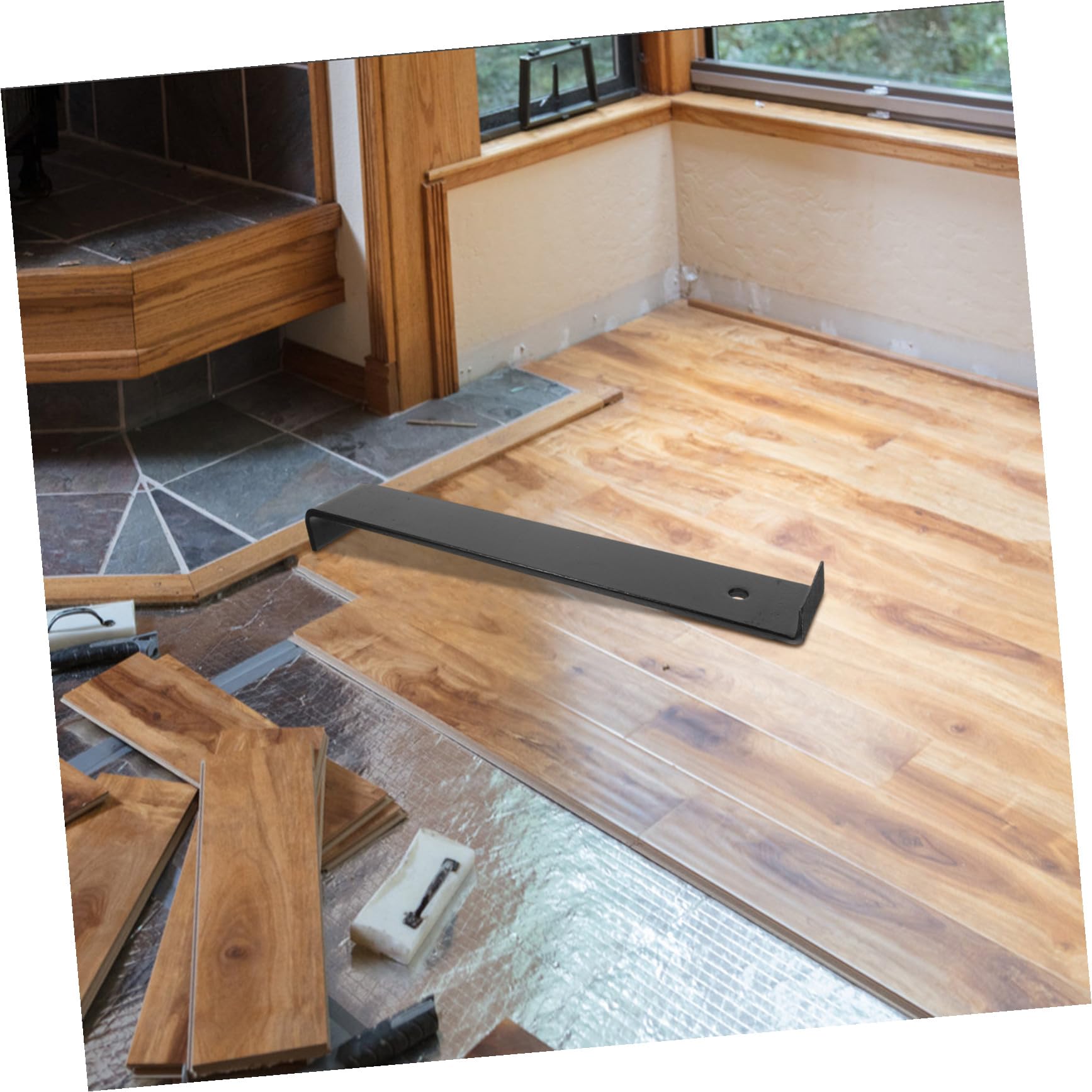 Strumento di Installazione per Parquet e Laminato 32cm Nero | Acciaio al Manganese, per Posa e Riparazione del Pavimento, Design Ergonomico per Installatori