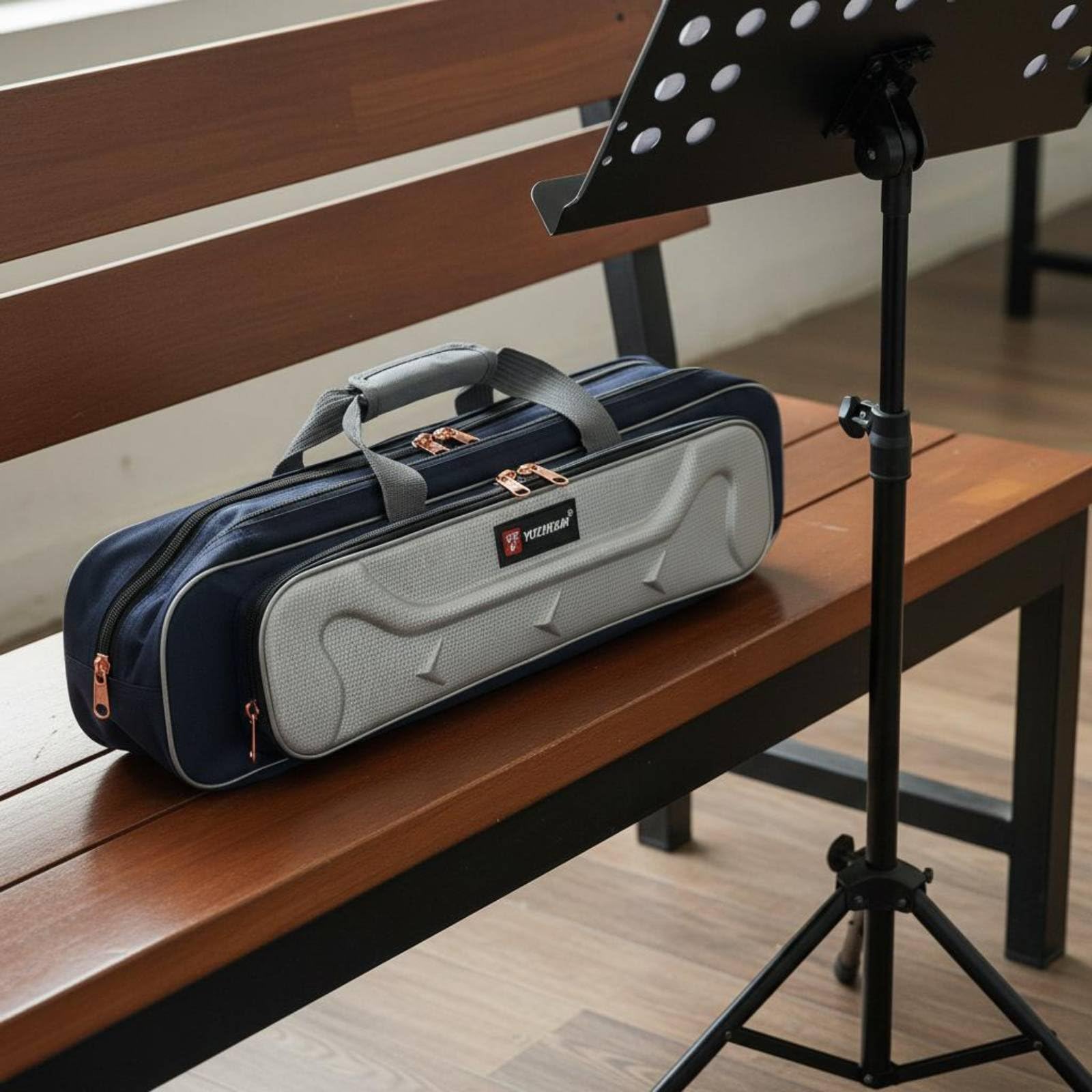 Estuche para Soportes de Percusión Bolso Funda Maleta Organizador Acolchado con Tejido Oxford y Correa Ajustable con Diseño para Accesorios Adecuado, 60x14x16cm, Bolso Doble Capa