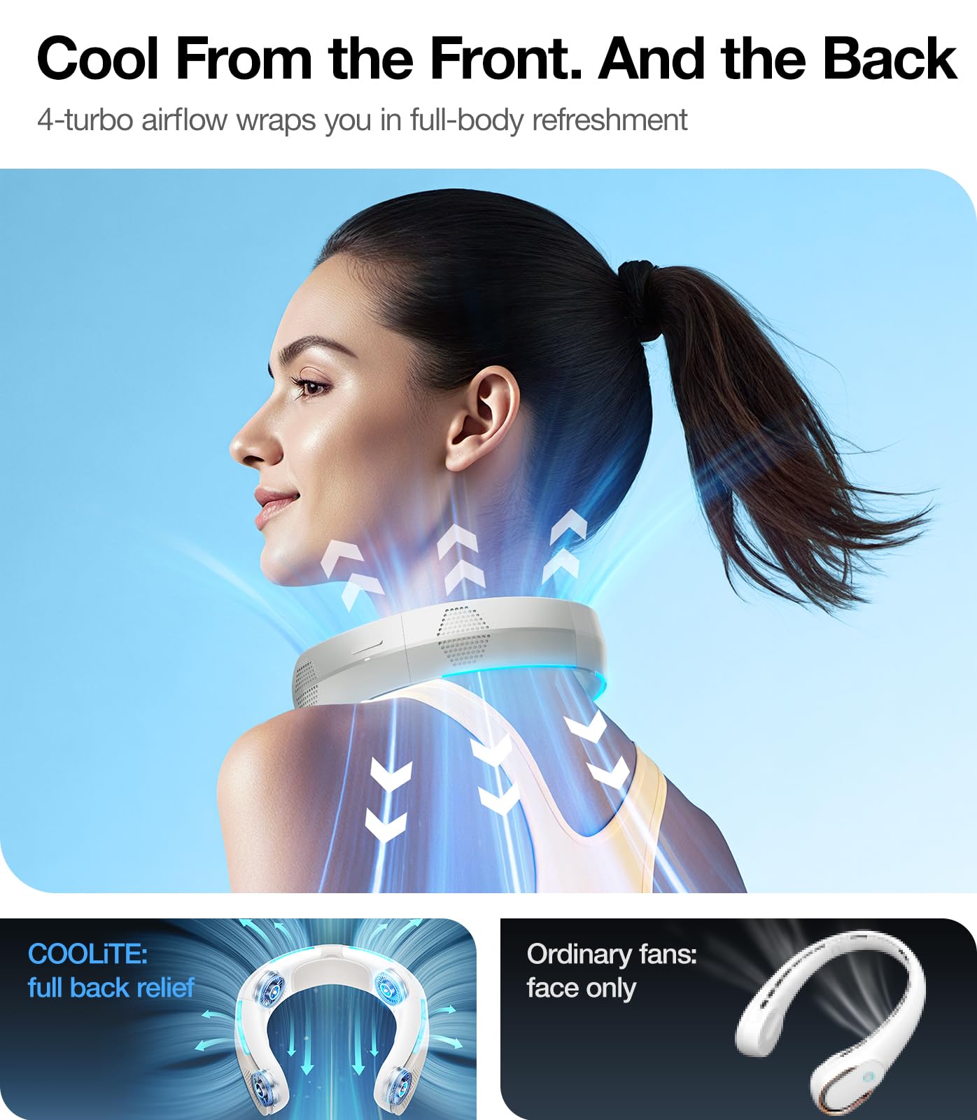 Amazon | TORRAS COOLiTEネックファン、4倍ターボエアフロー