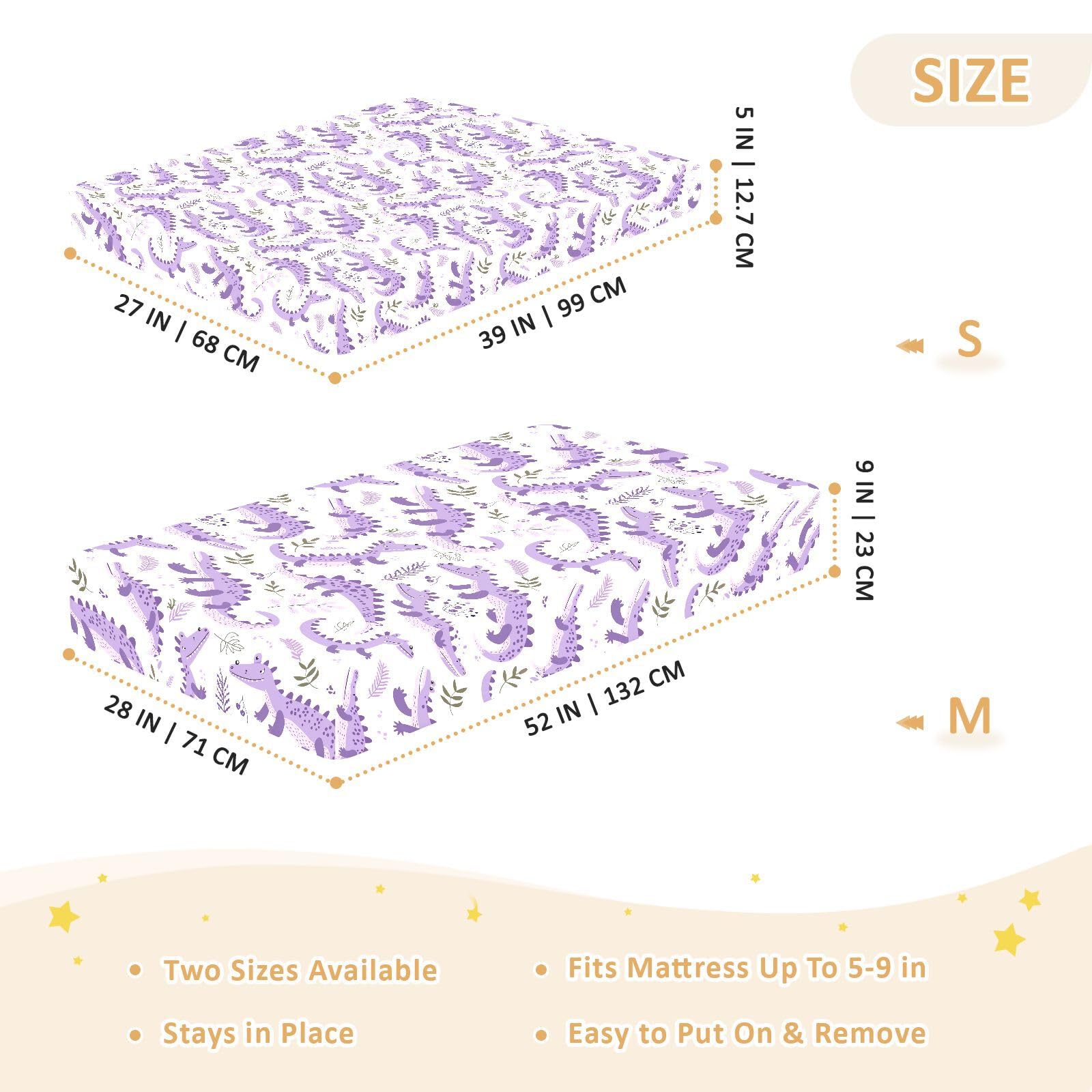 Sábanas de algodón para cuna de bebé, diseño de cocodrilos de lavanda animal, funda de cama suave para decoración de guardería, 1 paquete de sabanas para cuna