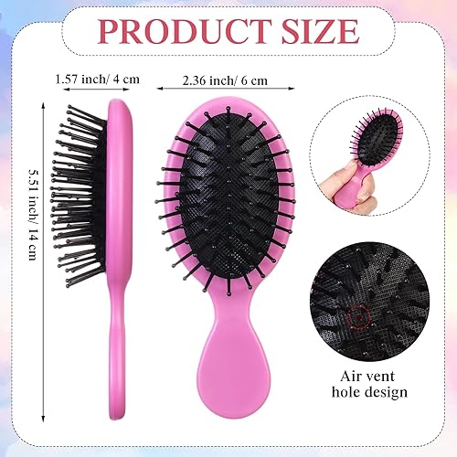 Miniatura 2 de 72 piezas de mini cepillos desenredantes para el cabello, cepillo desenredante de viaje a granel, cerdas suaves, cepillo pequeño húmedo y seco,