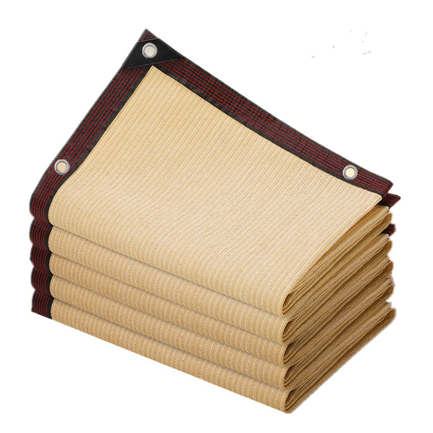 Toile d'ombrage beige haut de gamme en maille filet anti-UV à œillets