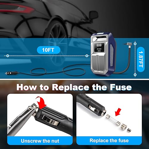 Miniatura 6 de Inflador de neumáticos, compresor de aire portátil, bomba de aire para neumáticos de automóvil, accesorios de automóvil, bomba automática de 12 V CC