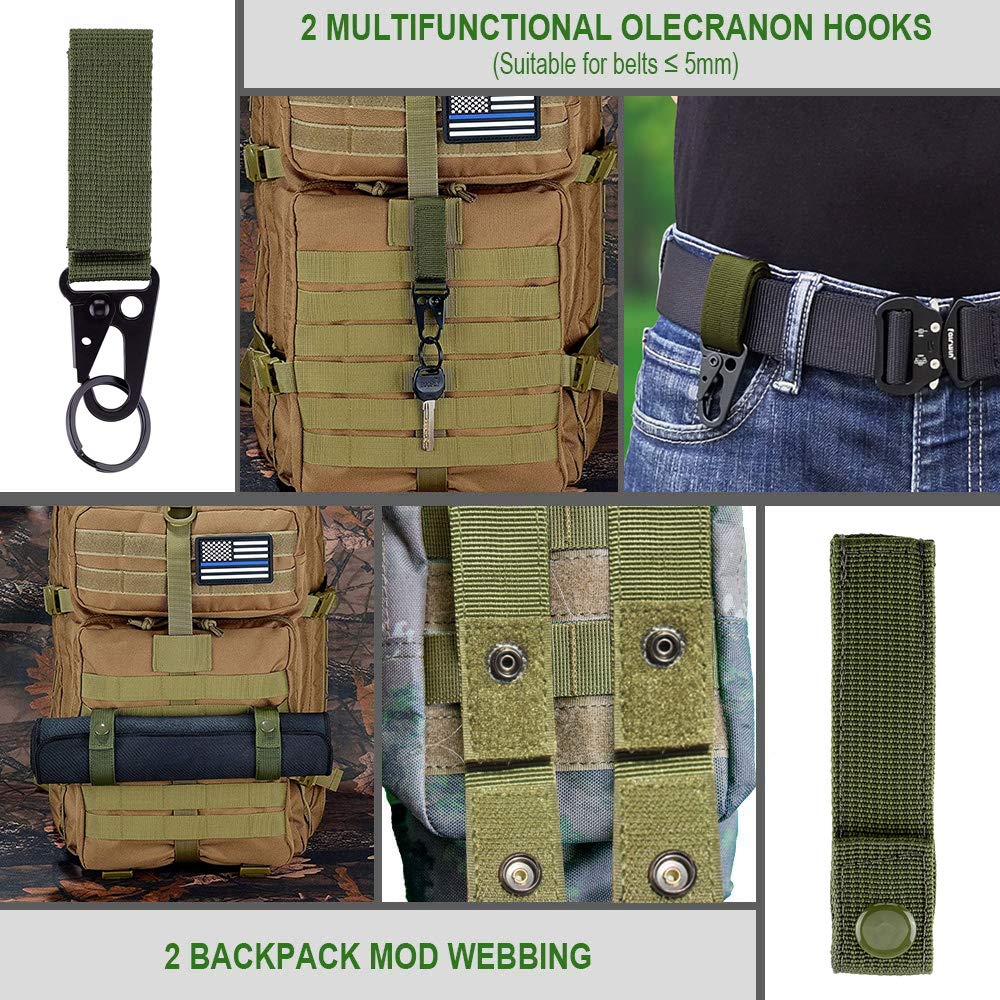 Buy MWZTECH Kit of 25 Attachments for Molle Backpack, Molle Accessories