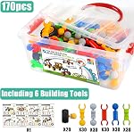 170 Pcs STEM Bâtir des jouets pour les enfants 4-8 ans, Bâtissements Éducatifs Construction Ingénierie Kit de construction pour les âges 3 4 5 6 7 8 9 Année Vieux Jeux Créatifs pour enfants, Cadeaux d'anniversaire de Noël Garçons Filles
