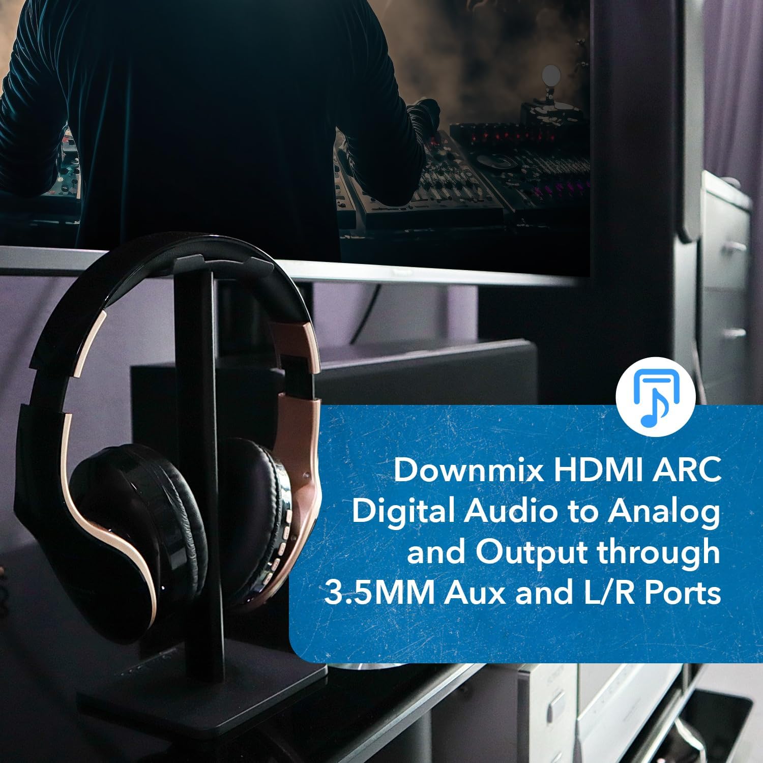OREI Convertisseur audio analogique HDMI ARC vers RCA L/R Dolby Audio DTS avec prise jack 3,5 mm prise en charge sorties casque/haut-parleur – Convertisseur HDMI ARC vers audio analogique