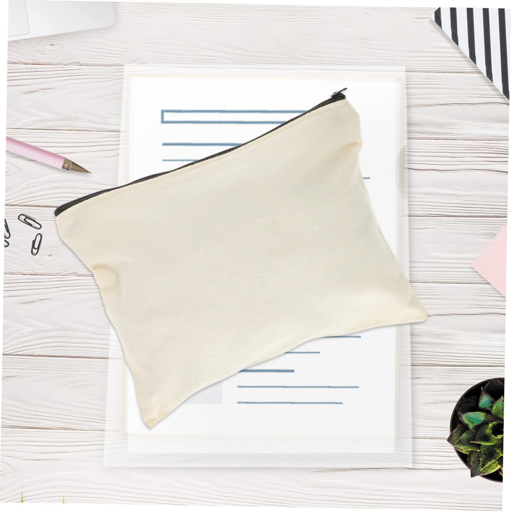 Bolsa de Herramientas Cremallera de Lona Beige 10 Piezas