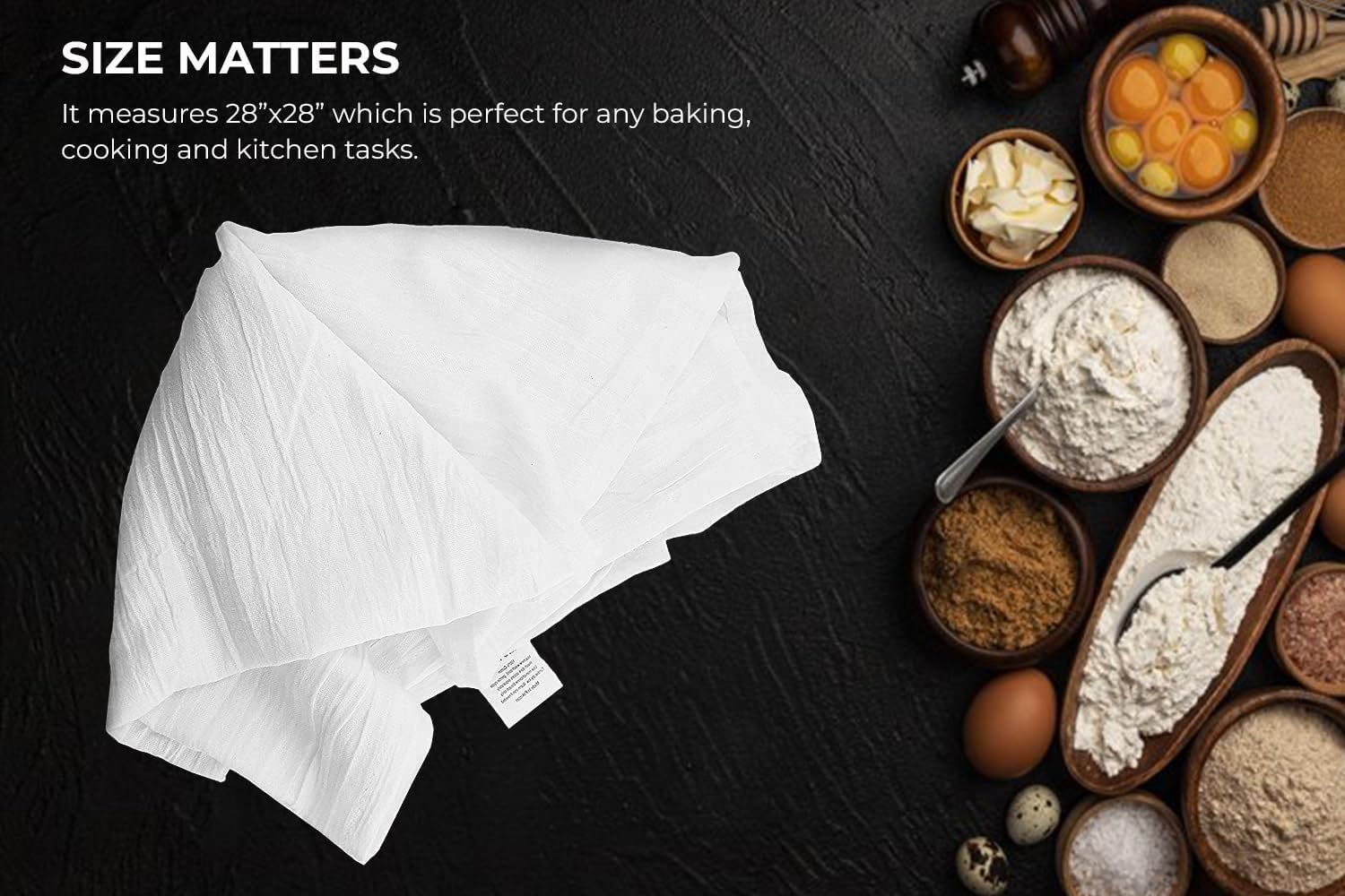 Flour Sack Towels Pack of 15-28x28 Inches - 100% Cotton, Highly Absorbent Dish Towels for Drying Dishes, Durable Tea Towels for Kitchen, Multipurpose Kitchen Towels - Image 2