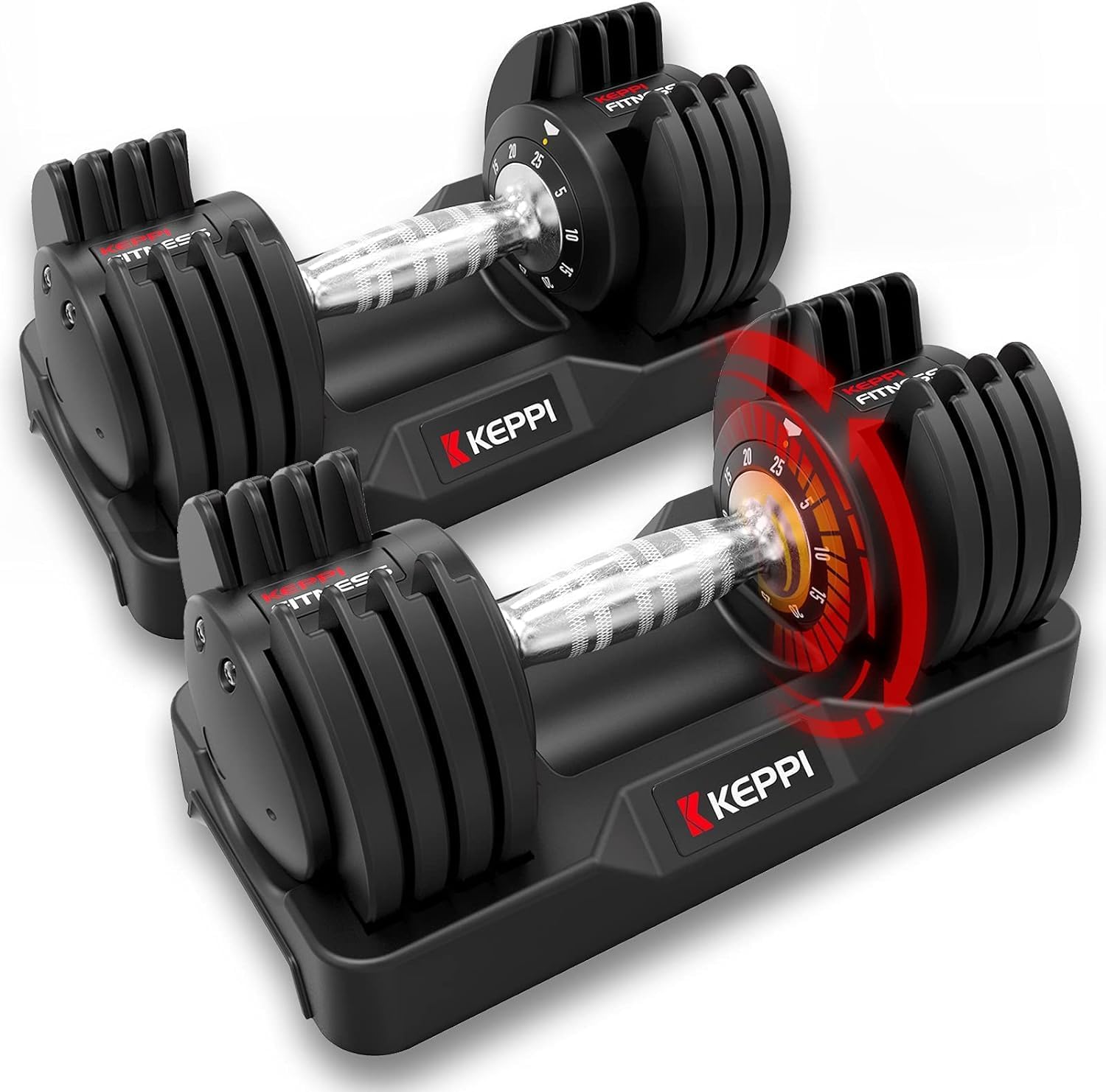 Keppi Adjustable Dumbbells Set-25lb/40lb/55lb/60lb