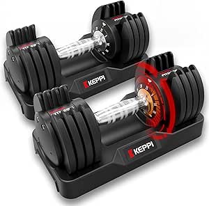 Keppi Adjustable Dumbbells Set, 25lb